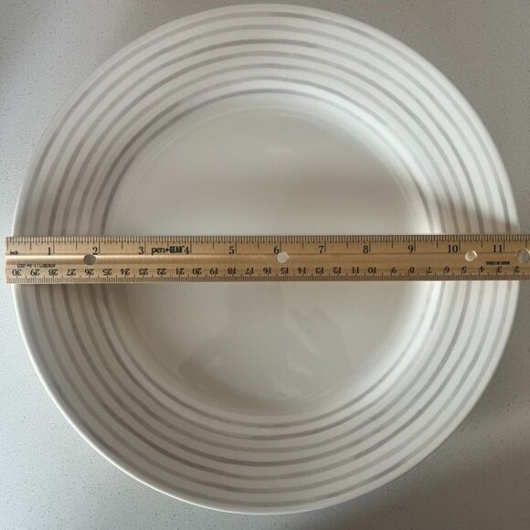 Kate Spade/Lenox Charlotte Street East Grey 4pc Setting Stripes Dots Mix Match - Picture 9 of 10